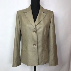 Kasper Womens Blazer Jacket Size 10 Tan Lined